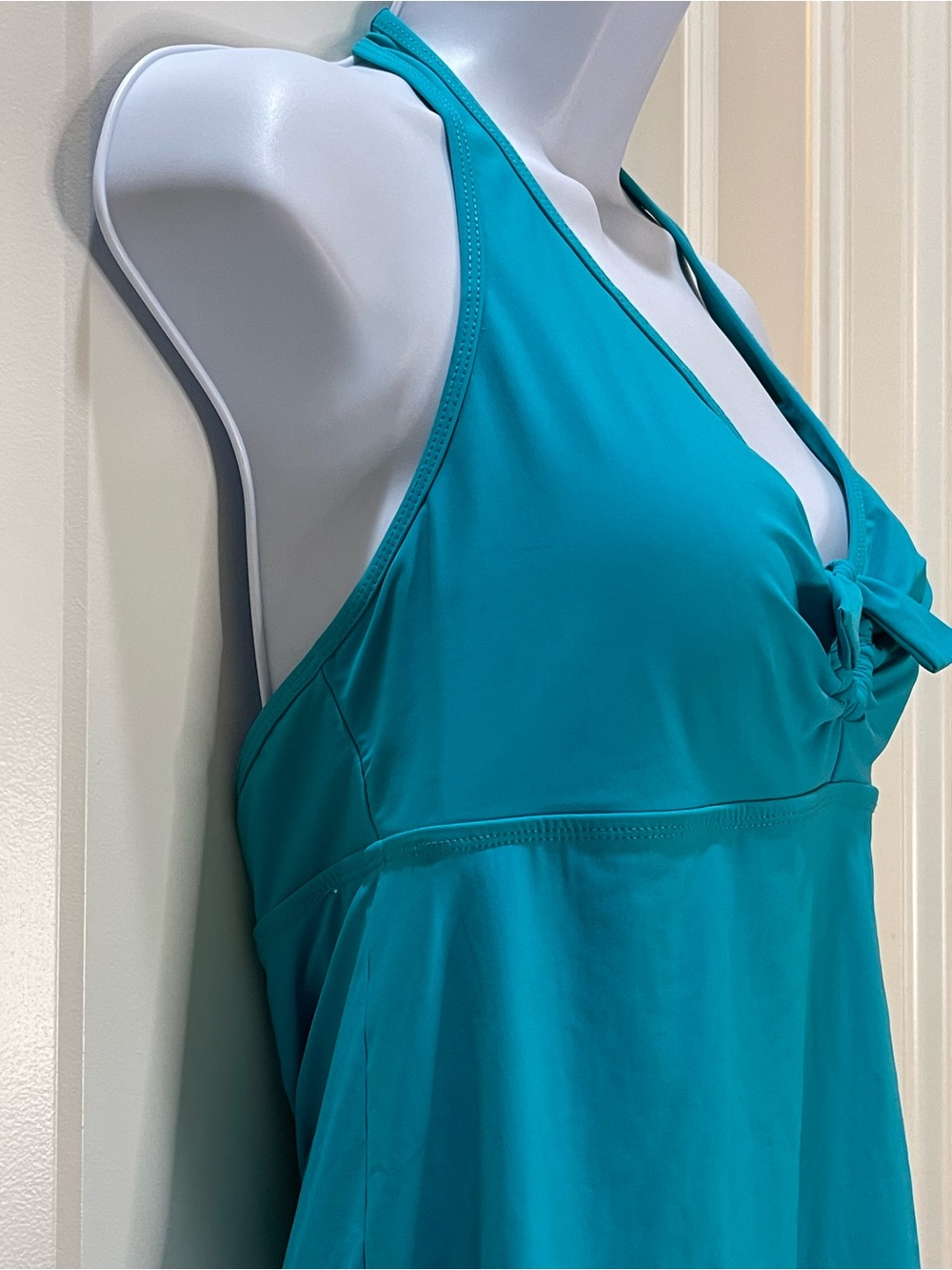 SPANX Love Your Assets Turquoise Halter Swimsuit One Piece L - Picture 3 of 11